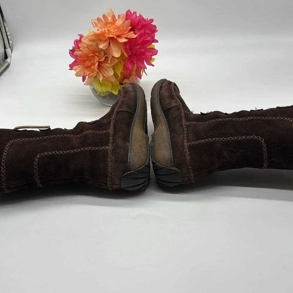 Timberland Brown Suede Shin High Boots Size 8.5 TB6822